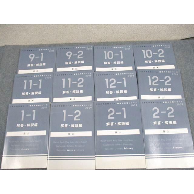 Z会 東京大学 難関大対策シリーズ 東大 2008年9月〜2009年2月 解答