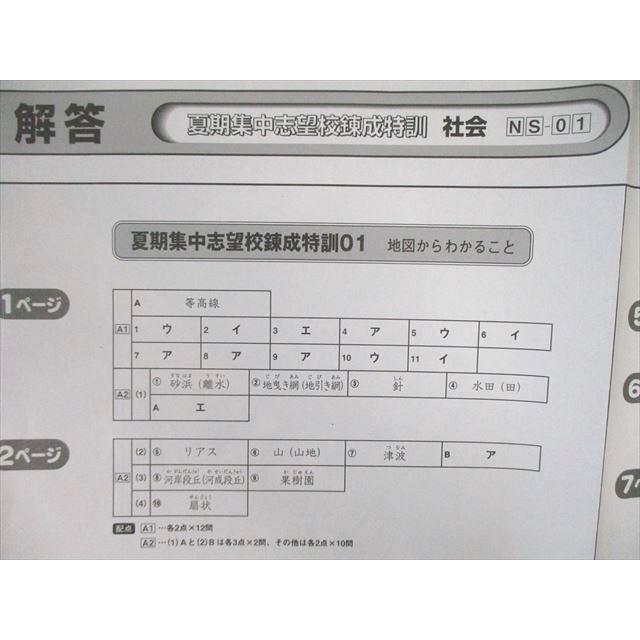 SAPIX 小6 サピックス 夏期集中志望校錬成特訓 社会 【計5回分】 2021