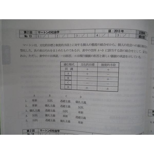 TAC 公務員講座 選択講義 社会学 問題集 2023年合格目標 未使用