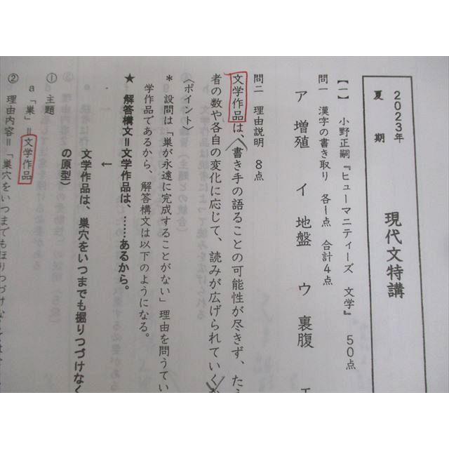 駿台 現代文特講 テキスト/テスト2回分付 2023 夏期 ☆ 005s0D