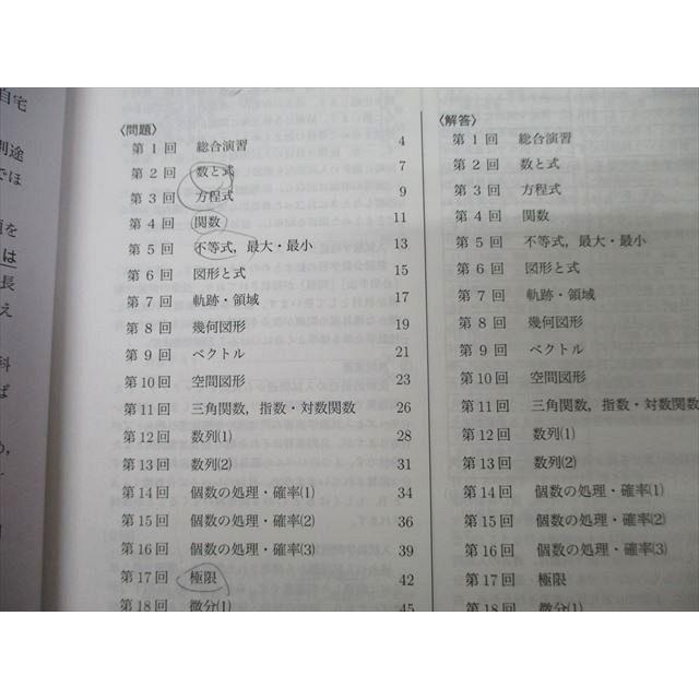 鉄緑会 高3理系数学 入試数学問題集 第1/2部 テキスト通年セット 2022