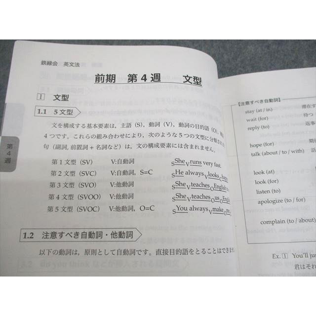 鉄緑会 高2 英語実戦講座 英文法 テキスト 書き込みなし 2022