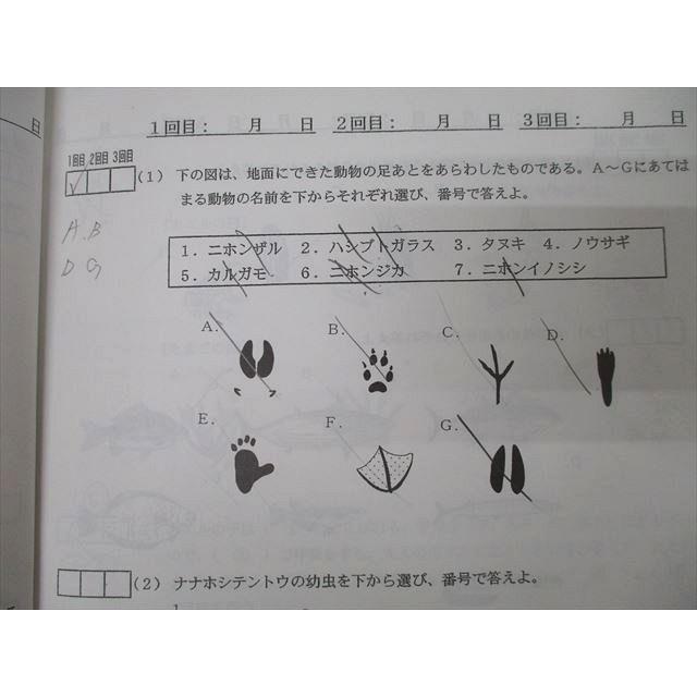 浜学園 日曜志望校別特訓9・10月/11・12月入試直前特訓 理科 暗記分野