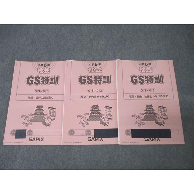 SAPIX サピックス 小学6年 社会 GS特訓 GS-01〜03 計3回分セット 2016 