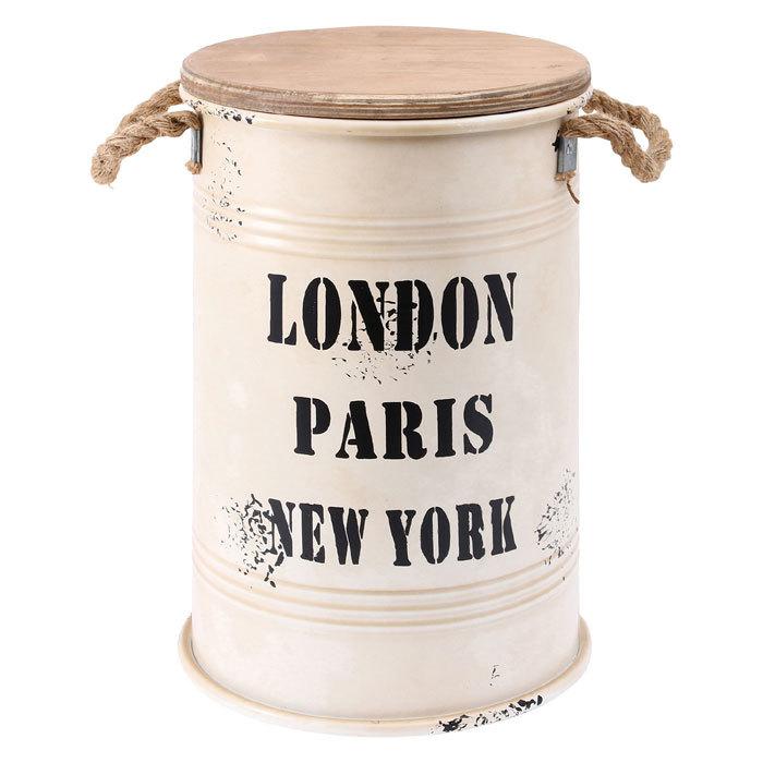 スツール アイボリー ブリキ缶 収納スツール ブリキスツール かわいい おしゃれ 椅子 チェア 収納 アンティーク風 Y B 本棚専門店 通販 Yahoo ショッピング