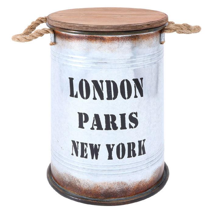 スツール シルバー ブリキ缶 収納スツール ブリキスツール かわいい おしゃれ 椅子 チェア 収納 アンティーク風 Y B 本棚専門店 通販 Yahoo ショッピング