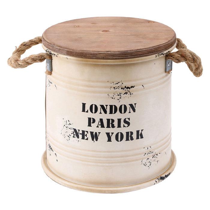 スツール ミニ アイボリー ブリキ缶 収納スツール ブリキスツール かわいい おしゃれ 椅子 チェア 収納 アンティーク風 Y B 本棚専門店 通販 Yahoo ショッピング