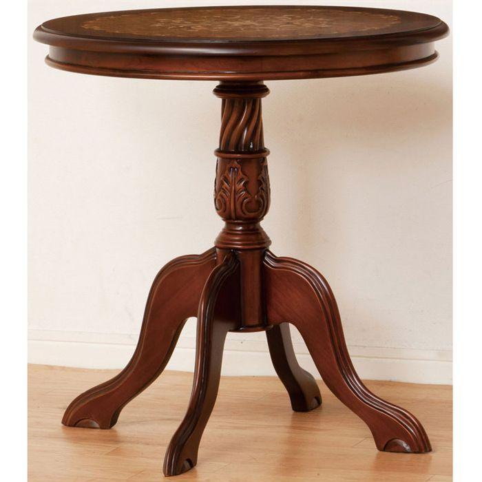 テーブル アンティーク調 丸テーブル マルシェ 象嵌 :Y-MO-28566:本棚