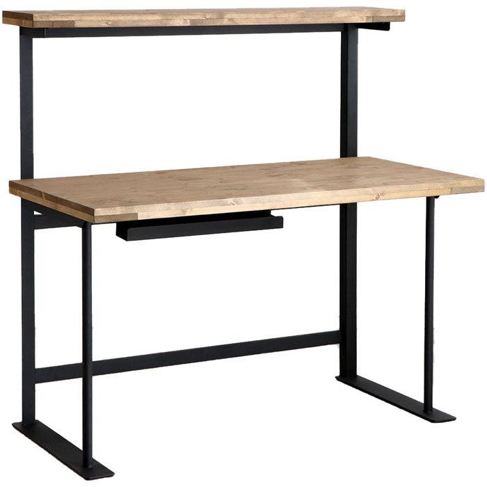 デスク 幅120cm With friends 120 desk 棚付き 机 テーブル ワークデスク パソコンデスク 学習机 作業机 SOHO 木製デスク スチールデスク パイン