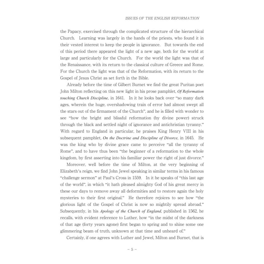 ISSUES OF THE ENGLISH REFORMATION／Peter Milward |  | 06