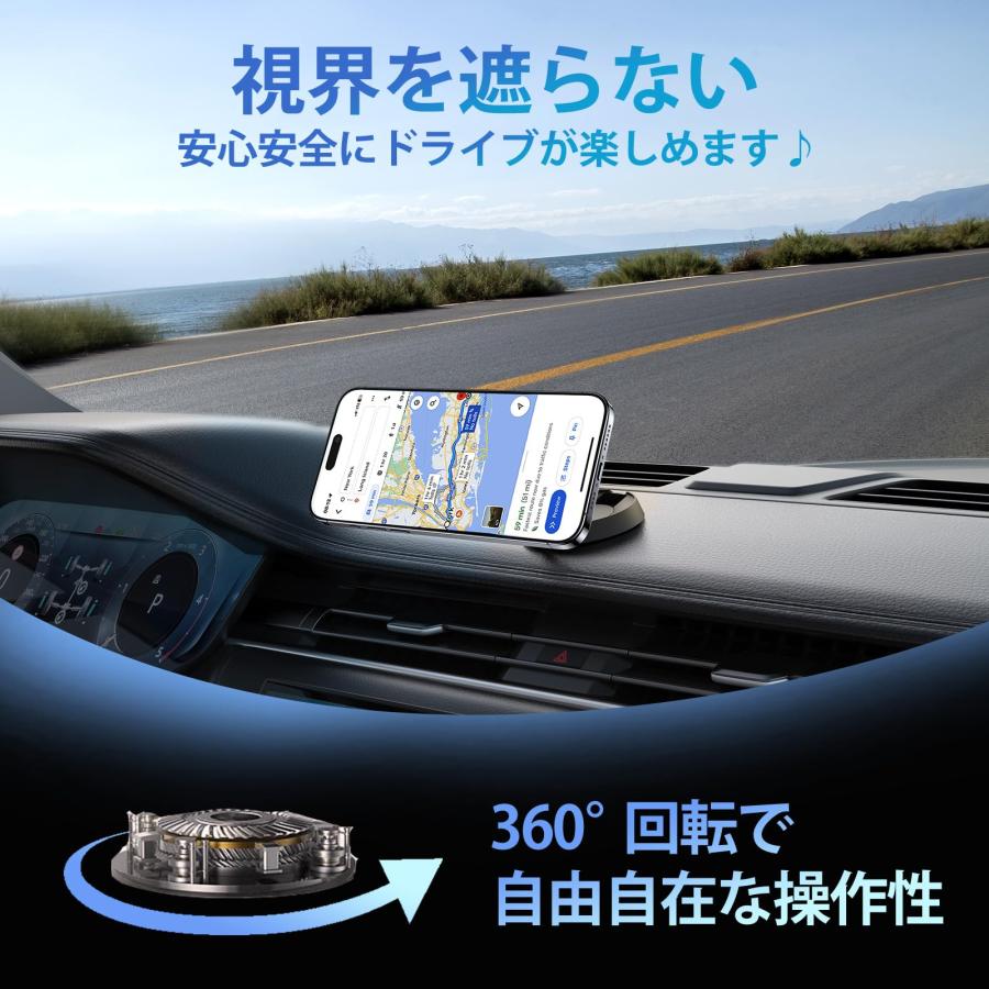 【2024強化版&折りたたみ式】DesertWest 車 スマホスタンド MagSafe対応 マグネット 超強吸着力 スマホホルダー 車載ホルダー ス｜boom0415no2｜06