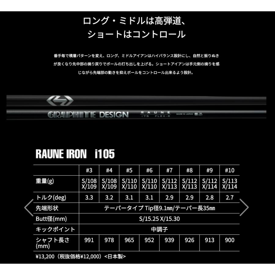 工賃・グリップ込 RAUNE 105 ラウネ 単品 グラファイトデザイン Tour AD ツアーAD / TourAD リシャフト シャフト交換の画像