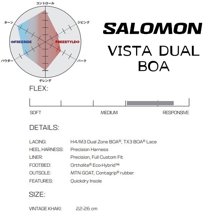 サロモン スノーボード ブーツ レディース L47265900 23-24 SALOMON VISTA DUAL BOA ビスタ デュアル ボア 女性用 フリーライド 2024 日本正規品｜boomsports-ec｜03