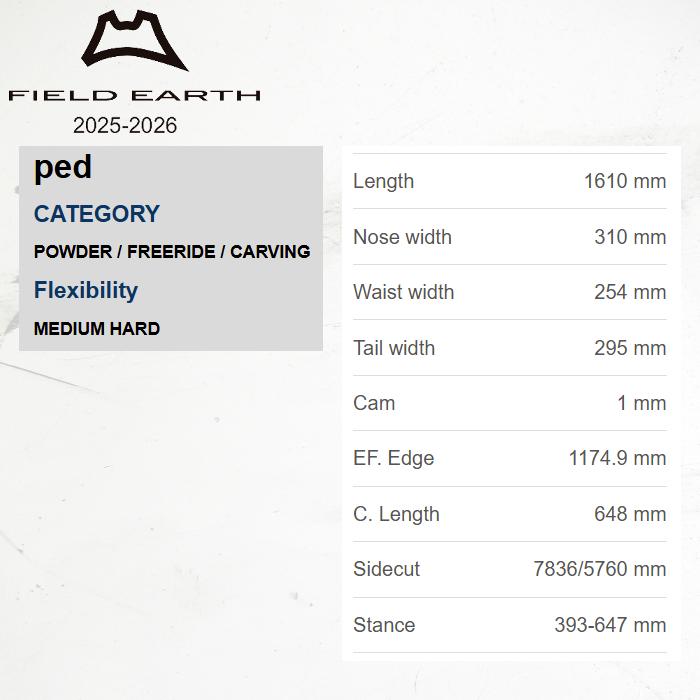 予約】 板 フィールドアース ペッド 25-26 FIELD EARTH ped 予約】 板 フィールドアース ペッド 25-26 FIELD EARTH ped