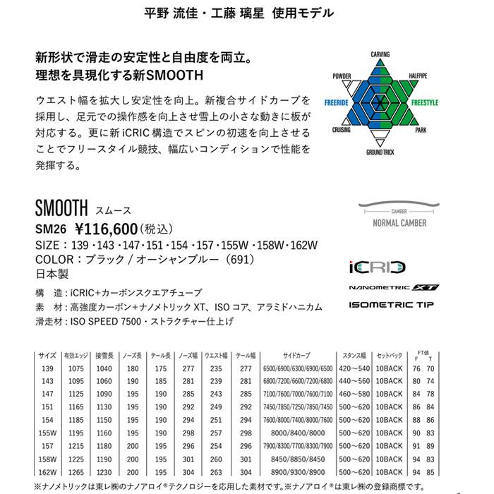 YONEX（ヨネックス） 予約 26-27 スノーボード 板 スムース YONEX