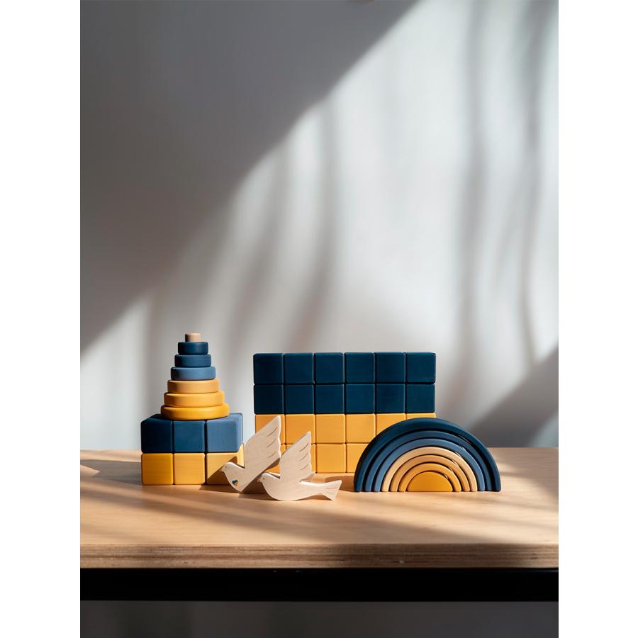【知育木製玩具】※条件付き送料無料　Mini Blocks Set / Ukrainian |  | 02
