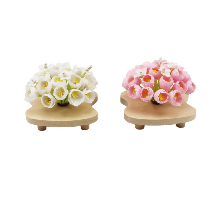 雛人形用道具 紅白梅 （香紅白梅 白木雲台）1セット ひな人形飾り花 雛