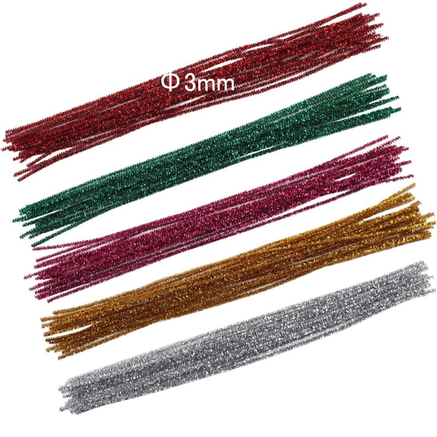 ラメモール 【単色20本入り】【直径：3mm】カラーモール 手芸モール 【工作・飾り・造形材料】 : BOON SQUARE 陽気な広場 ...