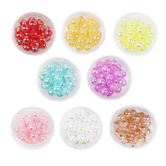 ラメクラッシュビーズ】アクリルビーズ 約10mm【単色：16個