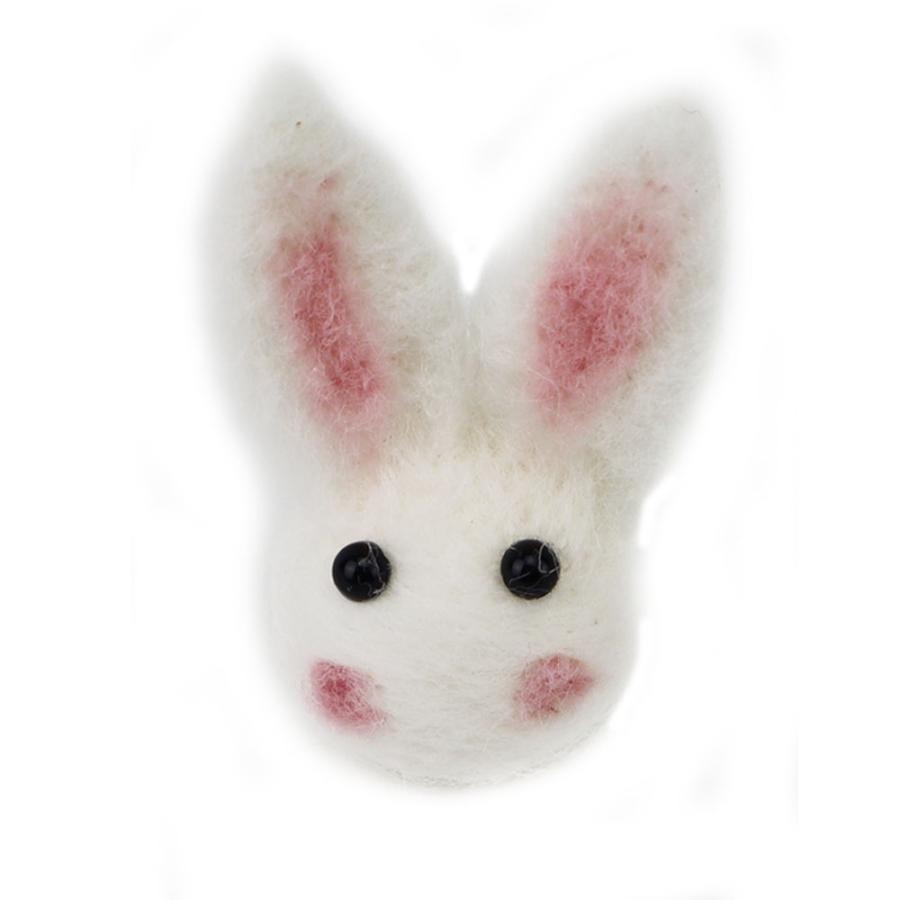 うさぎパーツ 【大】1個入【カラー：ホワイト】羊毛フェルト