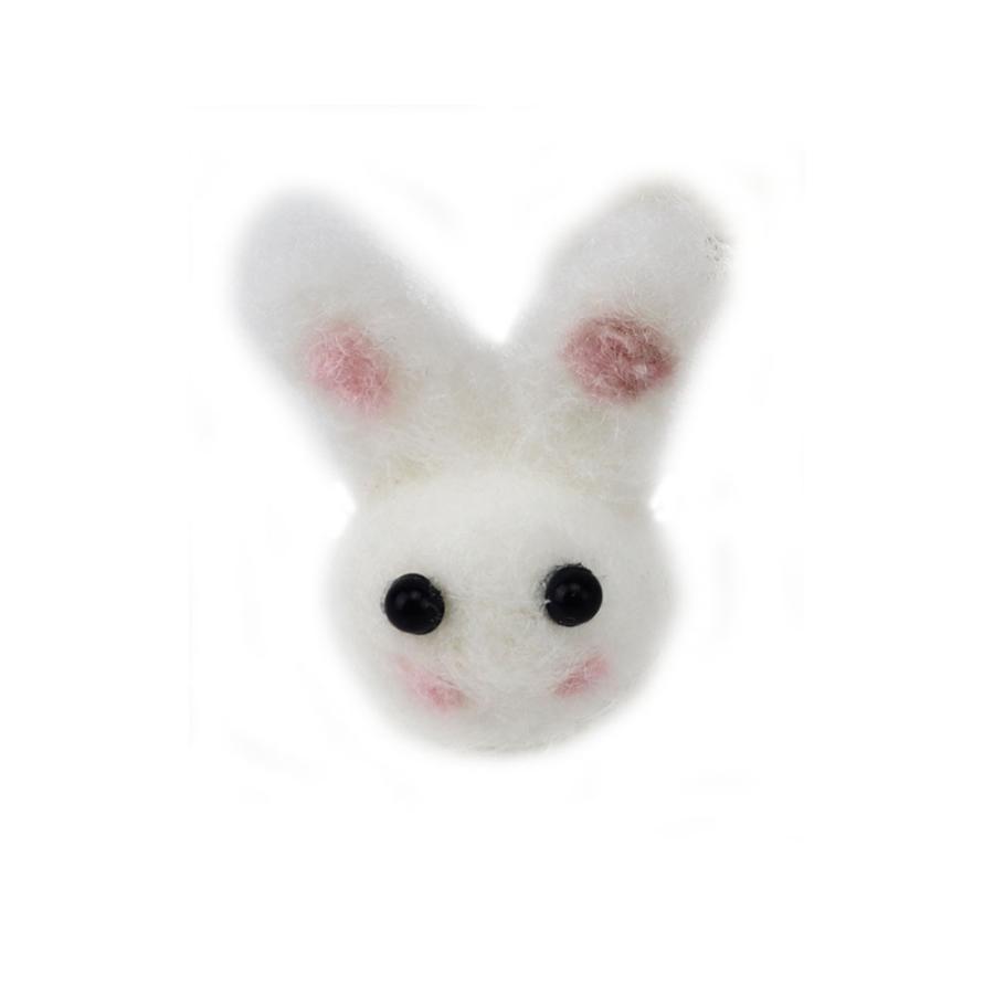 うさぎパーツ 【小】1個入【カラー：ホワイト】羊毛フェルト