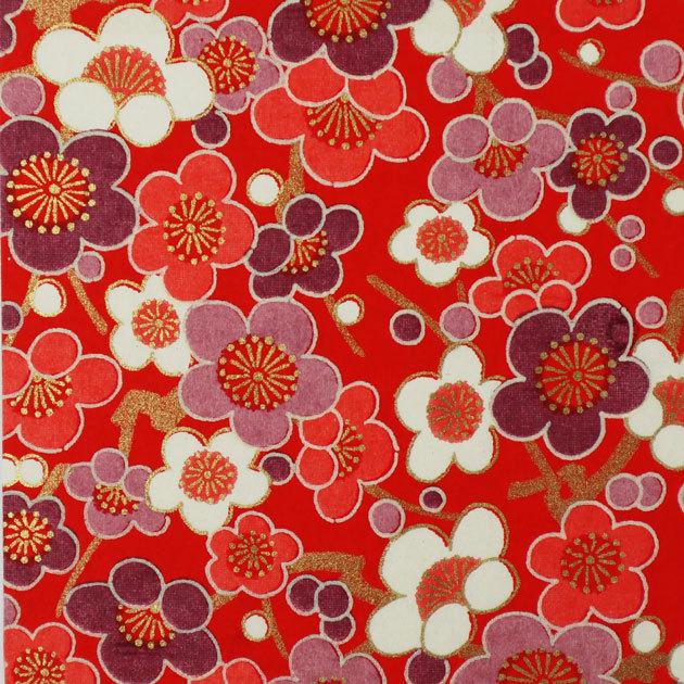 カラフル花柄布和紙ばり物入れ 選べるお手頃和紙】【花柄-8】『タイプ1 約30cm×45cm（1枚入