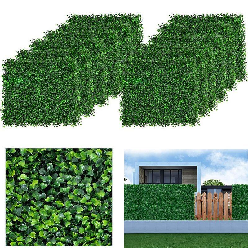 uyoyous 12枚 人工植物マット?ウォールグリーン 壁掛け ウ人工壁の芝生