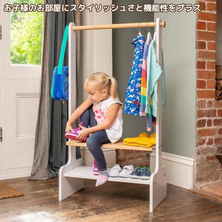 【特価5000円OFF】Boori ティディ キッズラック ハンガーラック 2年保証 組立簡単 木製 収納家具 子供部屋 整理 整頓 子供服ラック 玄関 靴置き ブーリ BK-TICR_5
