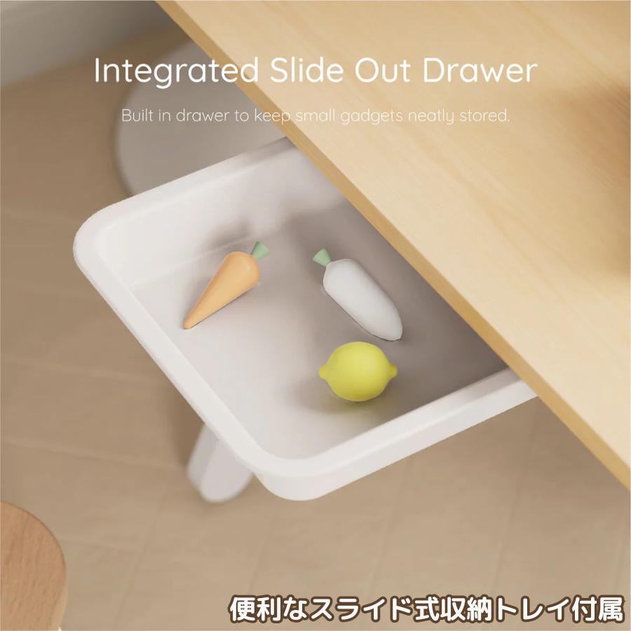 【特価3090円OFF】Boori ティディ 木製 キッズテーブル【 幅80cm×奥行48cm×高さ3段階 50cm 55cm 60cm 】1年保証 子供用テーブル スライドトレイ付属 BK-TILT |  | 08