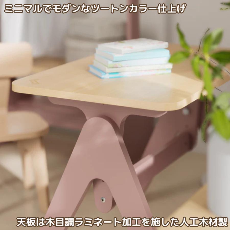 【特価3090円OFF】Boori ティディ 木製 キッズテーブル【 幅80cm×奥行48cm×高さ3段階 50cm 55cm 60cm 】1年保証 子供用テーブル スライドトレイ付属 BK-TILT |  | 10