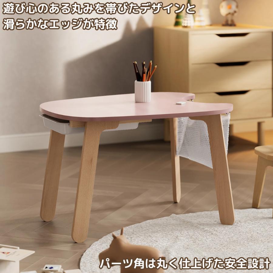 【特価10780円OFF】Boori ティディ 木製 丸型プレイテーブル セット【 テーブル1台 + チェア2脚 】1年保証 幼児 子供 机 トレイ付属 収納ネット付属 BK-TIPT-SET |  | 05