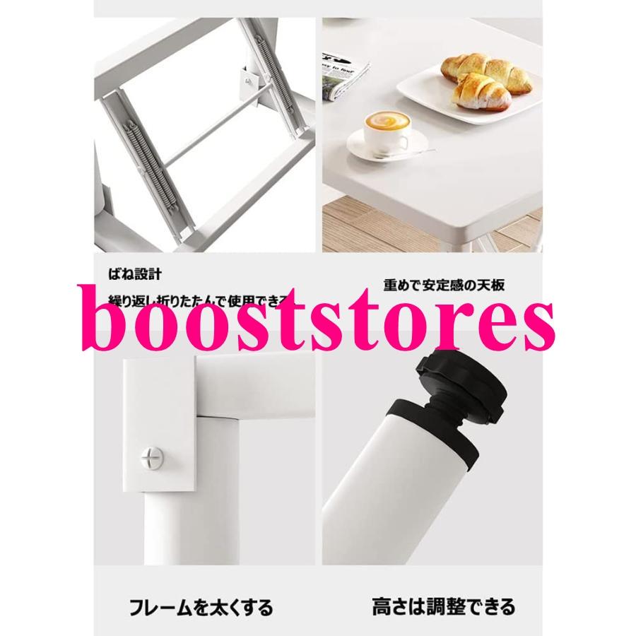 折りたたみデスク 80CM*50CM*75CM 組立不要 テーブル 在宅勤務 リモートワーク用 勉強机 家具 在宅勤務 シンプル 机 頑丈 ホワイト/木の色 丸い脚 | ブランド登録なし | 05