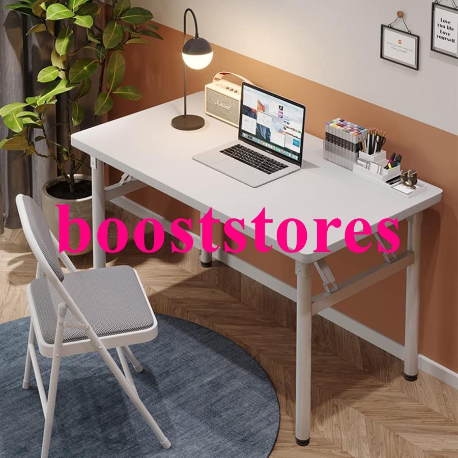 折りたたみデスク 80CM*50CM*75CM 組立不要 テーブル 在宅勤務 リモートワーク用 勉強机 家具 在宅勤務 シンプル 机 頑丈 ホワイト/木の色 丸い脚 | ブランド登録なし | 01