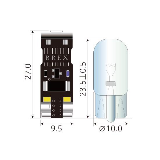 BREX(ブレックス) BLUE LINE LEDスティックウェッジバルブ T10ヘッド  対応車種：輸入車全般 ［BBC504］ | BREX | 01