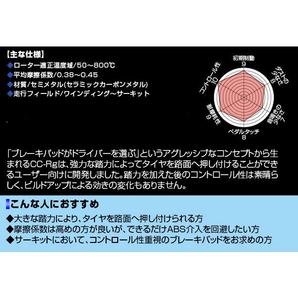 ENDLESS エンドレス ブレーキパッド CCRg (1台分) RX−8 SE3P (H15.4 