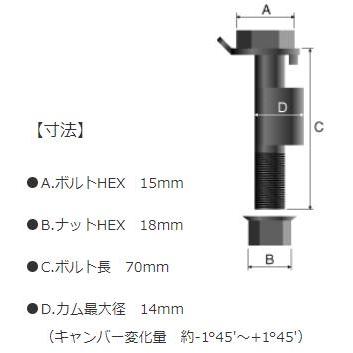 JIC(ジェイアイシー) パフォーマンスキャンバーボルト(M14 ストラットボルト交換用) PCB014 | JIC | 01