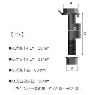 JIC(ジェイアイシー) パフォーマンスキャンバーボルト(M17 ストラットボルト交換用) PCB017 | JIC | 01