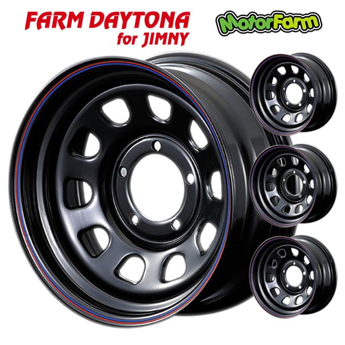 Motor Farm (モーターファーム) DAYTONA (デイトナ) 16x6J 5H/139.7 -18 ブラック/レッド＆ブルーライン (４本セット) | Motor Farm