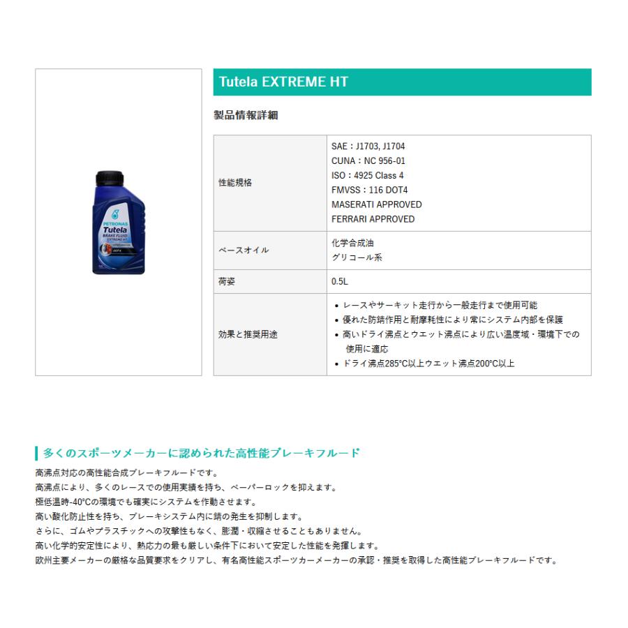 PETRONAS(ペトロナス) Tutela BRAKE FLUID EXTREME HT (0.5リットルx24本)1ケース ブレーキフルード |  | 01