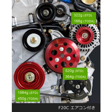 戸田レーシング 軽量フロントプーリーKIT 13810-F20-HAC ホンダ S2000 AP1/AP2 (F20C/F22C) エアコン付き｜bootspot｜02