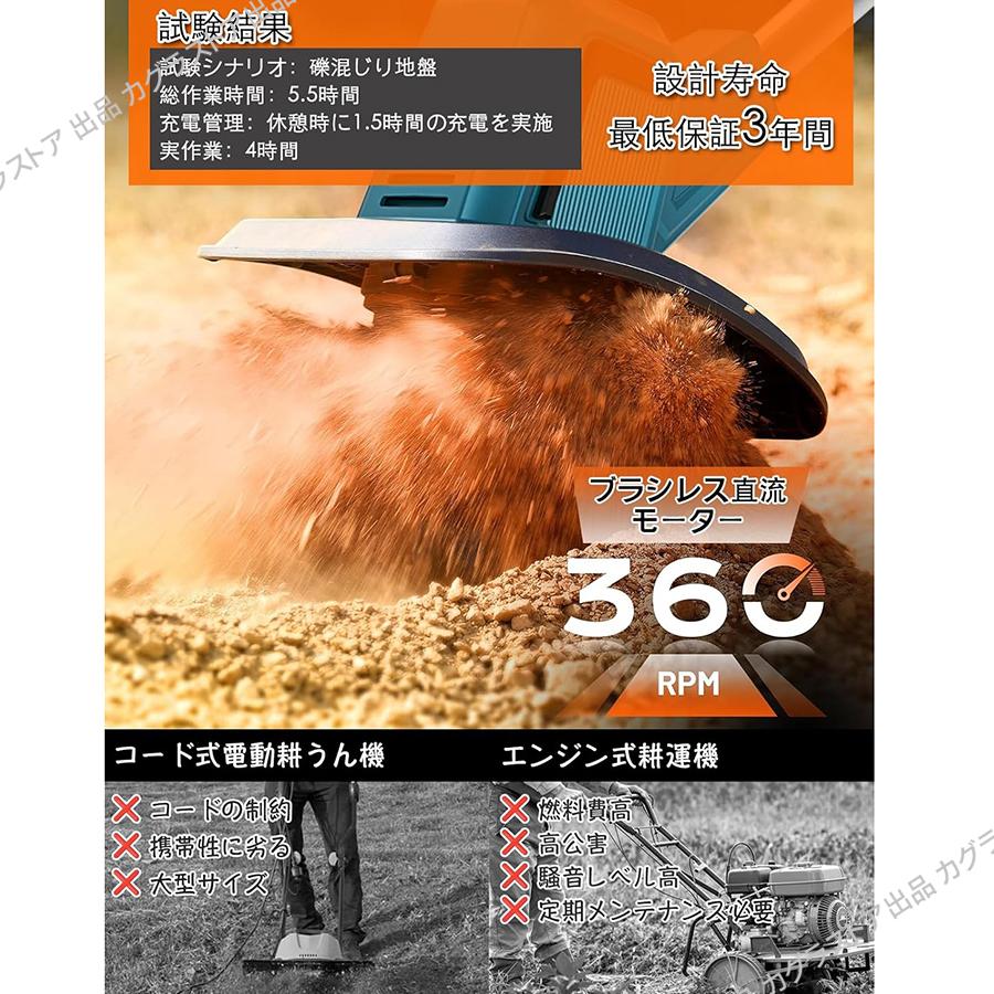 マキタ 互換 耕運機 充電式 電動 ミニ耕運機 耕うん機 18Vバッテリー