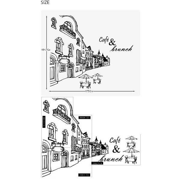 ウォールステッカー 転写式タイプ ヨーロッパのカフェ通り |  | 01
