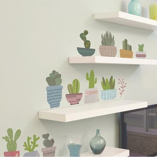 ウォールステッカー シール はがせる 壁 北欧 サボテン | 
