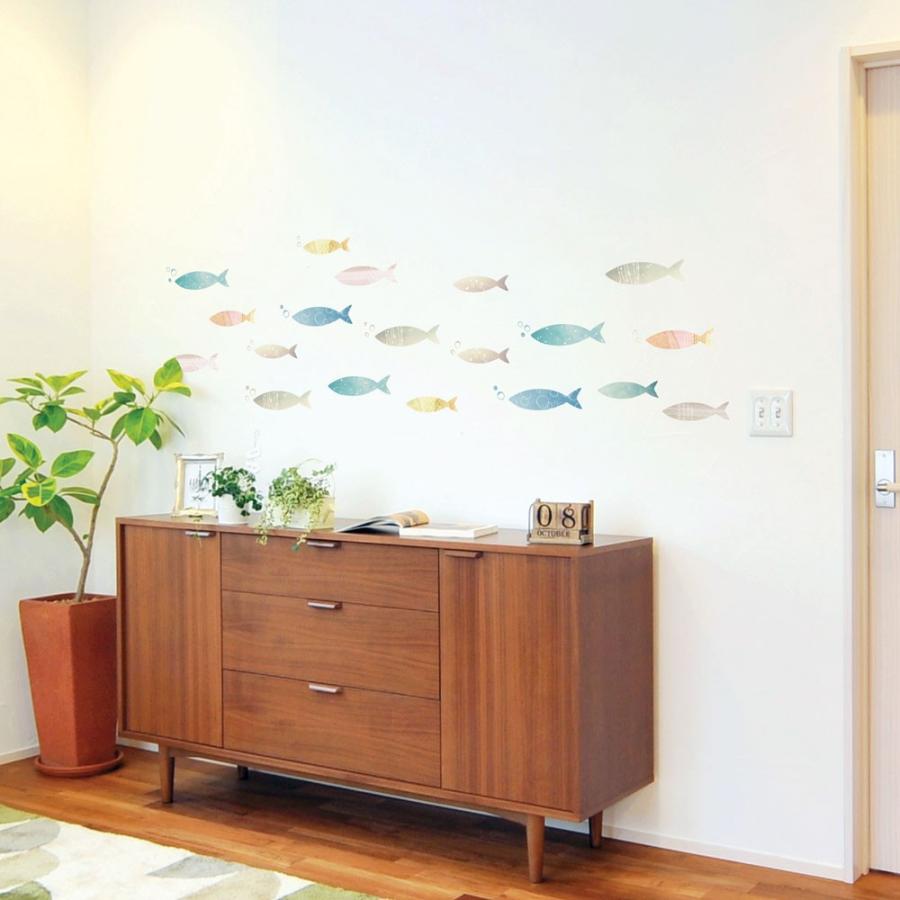 ウォールステッカー シール はがせる 壁 北欧 魚 | 