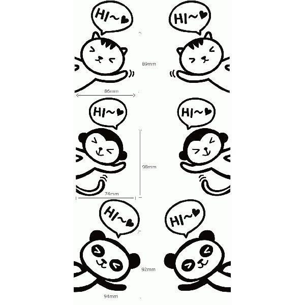 ウォールステッカー スイッチ  コンセント パンダ シンプル モノトーン |  | 01