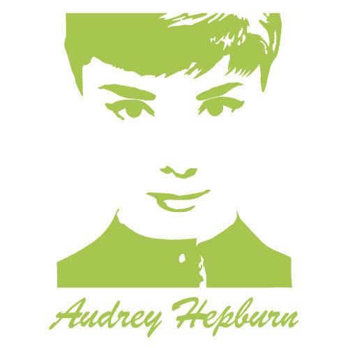 ウォールステッカー オードリーヘップバーン シール : ビッグスマイル