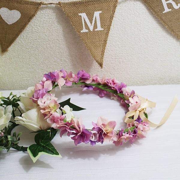 新発売の フラワークラウン アジサイ 紫陽花 ピンク 花冠 結婚式に 宅送 Www Ladislexia Net