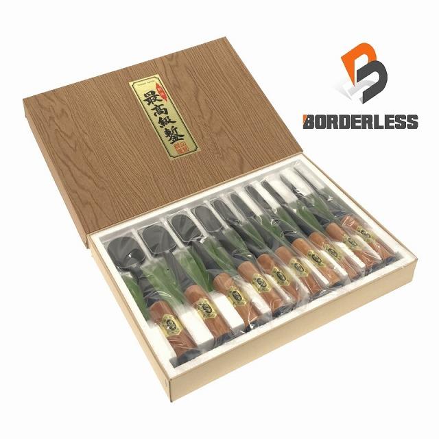 ☆未使用品☆忠綱 面取 赤樫柄 10本組 最高級鏨 たたき蚤 ノミ ☆未使用品☆忠綱 面取 赤樫柄 10本組 最高級鏨 たたき蚤 ノミ