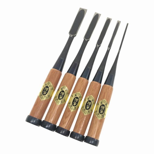 ☆未使用品☆忠綱 面取 赤樫柄 10本組 最高級鏨 たたき蚤 ノミ ☆未使用品☆忠綱 面取 赤樫柄 10本組 最高級鏨 たたき蚤 ノミ