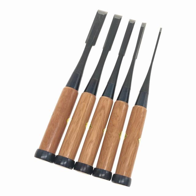 ☆未使用品☆忠綱 面取 赤樫柄 10本組 最高級鏨 たたき蚤 ノミ 建築
